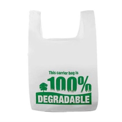 Sacchetto della spesa di plastica biodegradabile piano 100% di Carry Bags biodegradabile