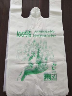 Grande borsa biodegradabile della maglietta di controllo